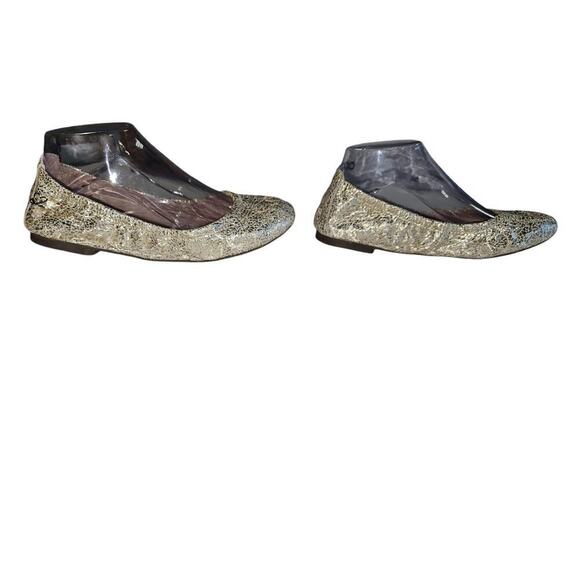 Imus Mcabee Pearlescent Folding Gold Ballet Flats Women's Sz 37 - Picture 2 of 9